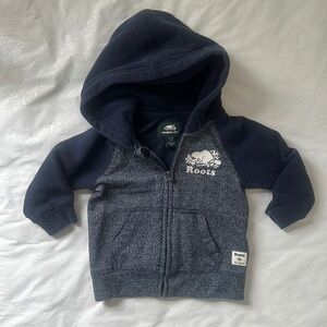 Navy roots zip hoodie 12-18m